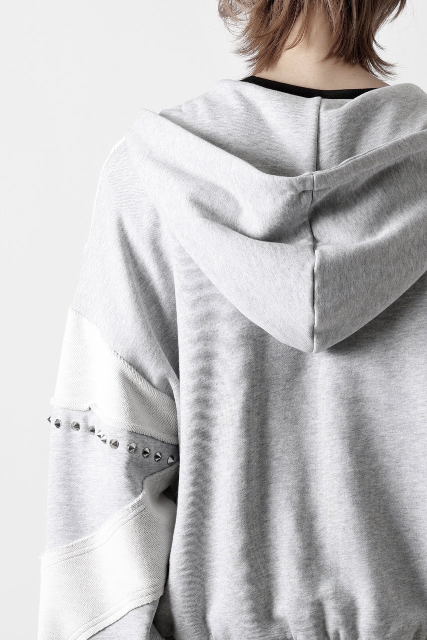 Feng Chen Wang PANELLED FULL ZIP HOODIE (GREY)