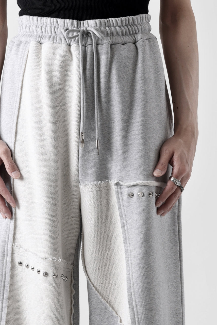 画像をギャラリービューアに読み込む, Feng Chen Wang PANELLED STRAIGHT SWEATPANTS (GREY)