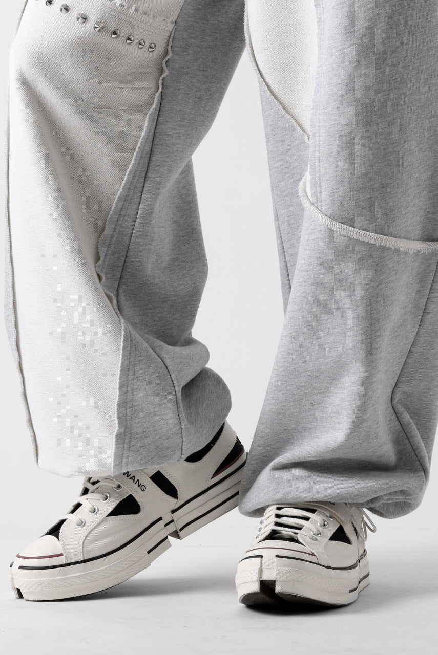 画像をギャラリービューアに読み込む, Feng Chen Wang PANELLED STRAIGHT SWEATPANTS (GREY)