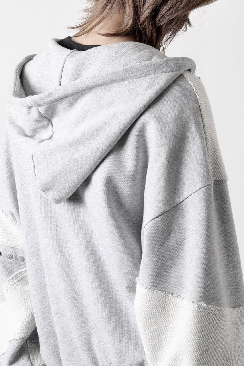 Feng Chen Wang PANELLED FULL ZIP HOODIE (GREY)