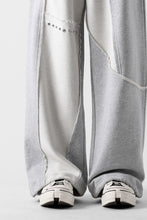 画像をギャラリービューアに読み込む, Feng Chen Wang PANELLED STRAIGHT SWEATPANTS (GREY)