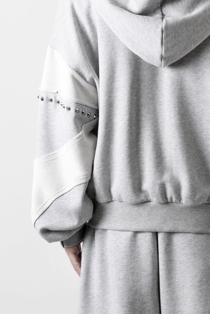 Feng Chen Wang PANELLED FULL ZIP HOODIE (GREY)