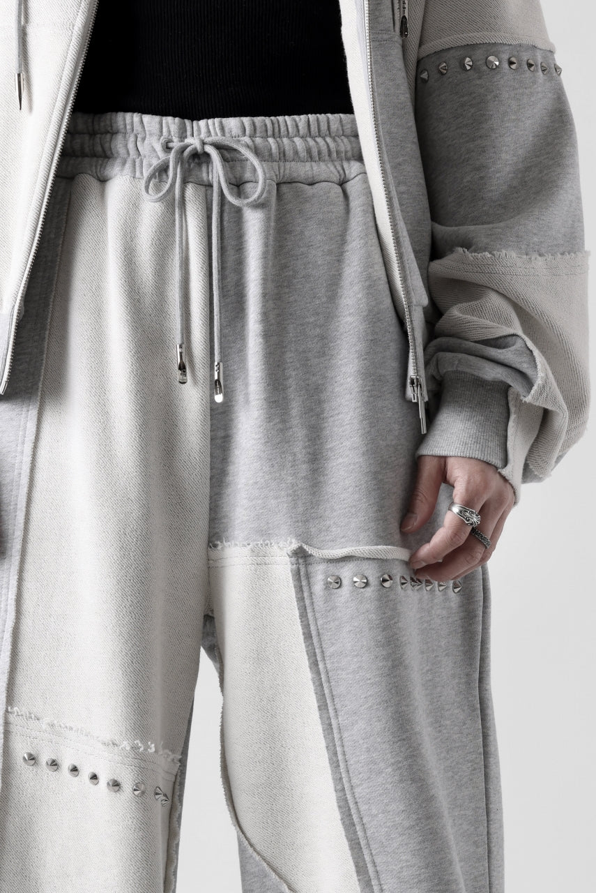 画像をギャラリービューアに読み込む, Feng Chen Wang PANELLED STRAIGHT SWEATPANTS (GREY)