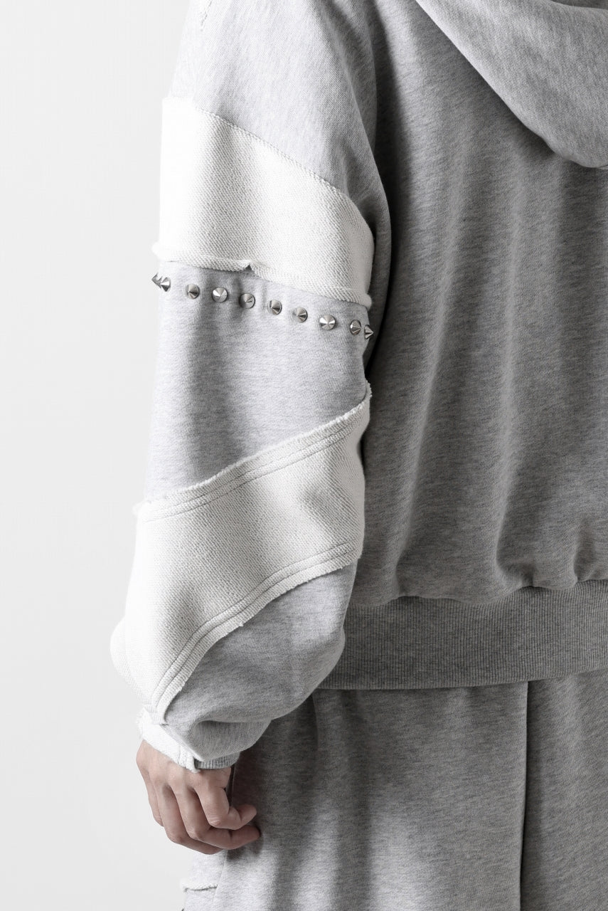 Feng Chen Wang PANELLED FULL ZIP HOODIE (GREY)