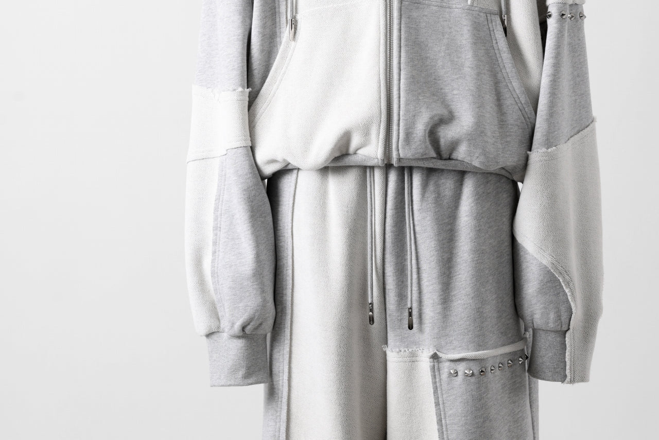 Feng Chen Wang PANELLED FULL ZIP HOODIE (GREY)