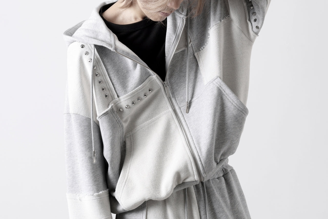 Feng Chen Wang PANELLED FULL ZIP HOODIE (GREY)