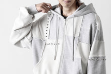 画像をギャラリービューアに読み込む, Feng Chen Wang PANELLED FULL ZIP HOODIE (GREY)