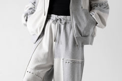 画像をギャラリービューアに読み込む, Feng Chen Wang PANELLED STRAIGHT SWEATPANTS (GREY)