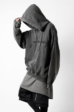 画像をギャラリービューアに読み込む, Feng Chen Wang GREY RIPPED JERSY HOODIE (GREY)