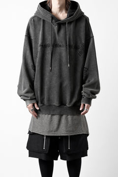 画像をギャラリービューアに読み込む, Feng Chen Wang GREY RIPPED JERSY HOODIE (GREY)