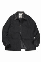 Load image into Gallery viewer, FULLCOUNT x GDC GFC2001 Leather Collar Denim Chore Jacket (BLACK)