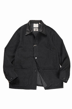 Load image into Gallery viewer, FULLCOUNT x GDC GFC2001 Leather Collar Denim Chore Jacket (BLACK)
