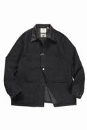FULLCOUNT x GDC GFC2001 Leather Collar Denim Chore Jacket (BLACK)