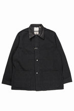 Load image into Gallery viewer, FULLCOUNT x GDC GFC2001 Leather Collar Denim Chore Jacket (BLACK)