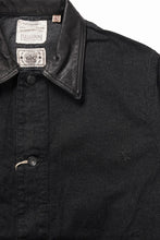 Load image into Gallery viewer, FULLCOUNT x GDC GFC2001 Leather Collar Denim Chore Jacket (BLACK)