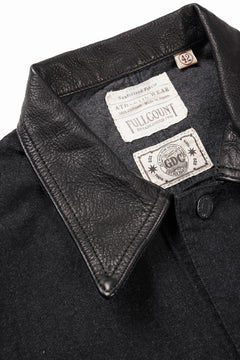 Load image into Gallery viewer, FULLCOUNT x GDC GFC2001 Leather Collar Denim Chore Jacket (BLACK)