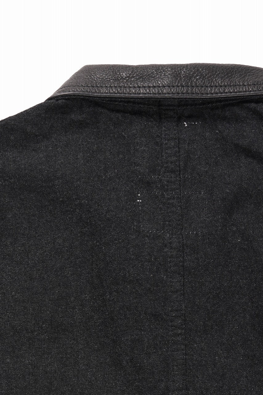 Load image into Gallery viewer, FULLCOUNT x GDC GFC2001 Leather Collar Denim Chore Jacket (BLACK)