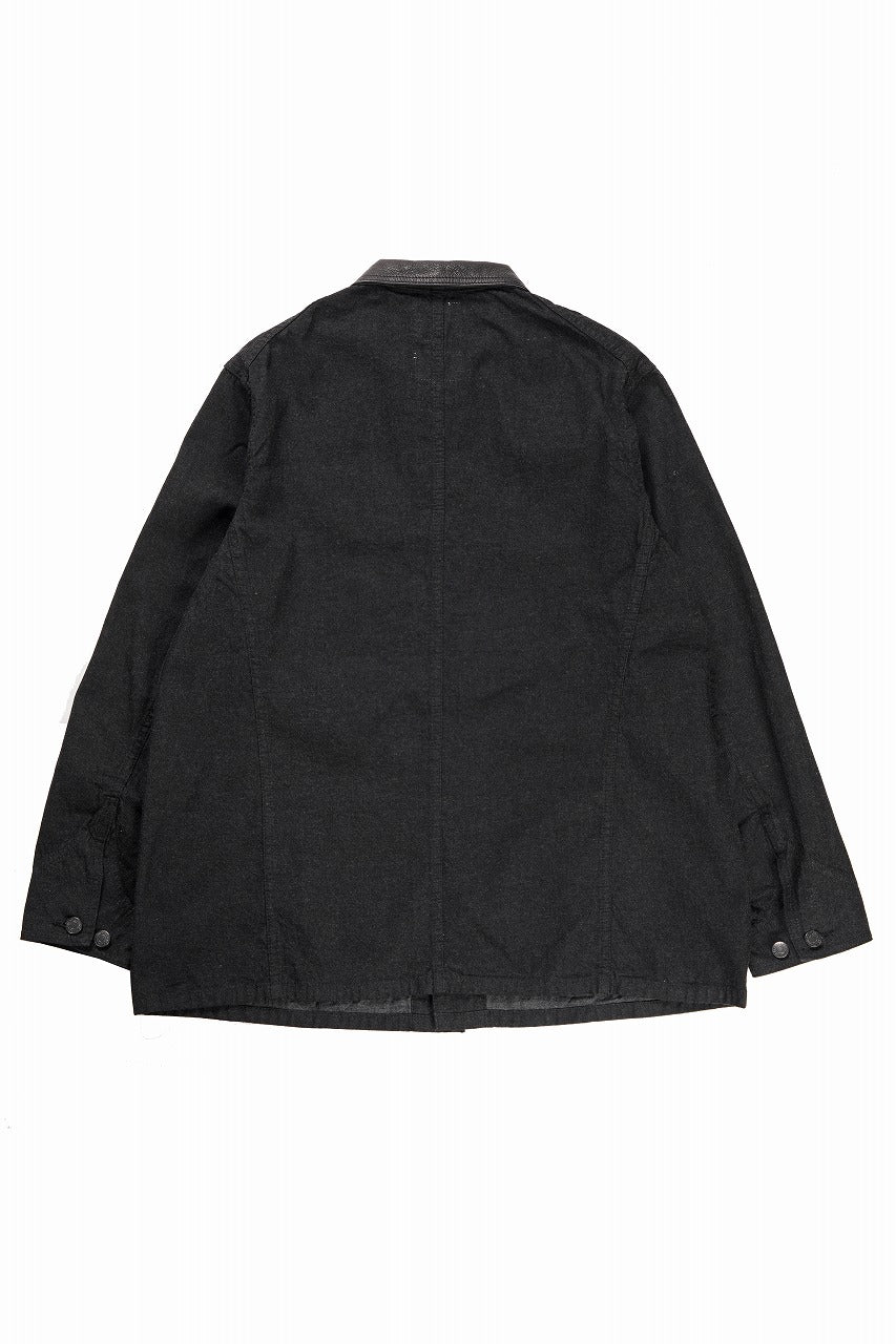 Load image into Gallery viewer, FULLCOUNT x GDC GFC2001 Leather Collar Denim Chore Jacket (BLACK)
