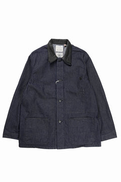 Load image into Gallery viewer, FULLCOUNT x GDC GFC2001 Leather Collar Denim Chore Jacket (INDIGO)