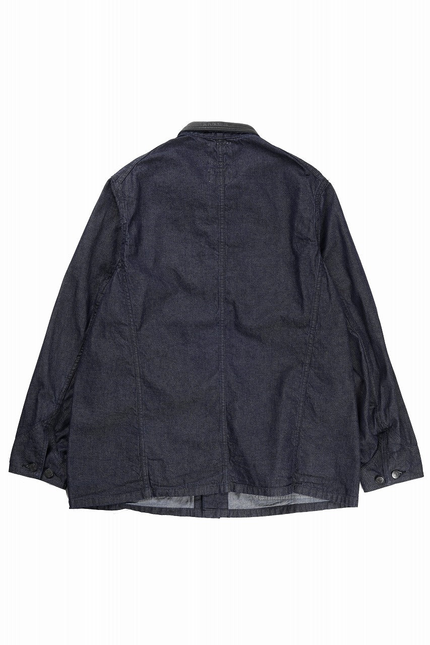 Load image into Gallery viewer, FULLCOUNT x GDC GFC2001 Leather Collar Denim Chore Jacket (INDIGO)