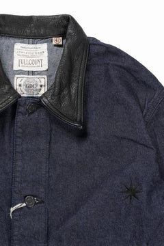 Load image into Gallery viewer, FULLCOUNT x GDC GFC2001 Leather Collar Denim Chore Jacket (INDIGO)