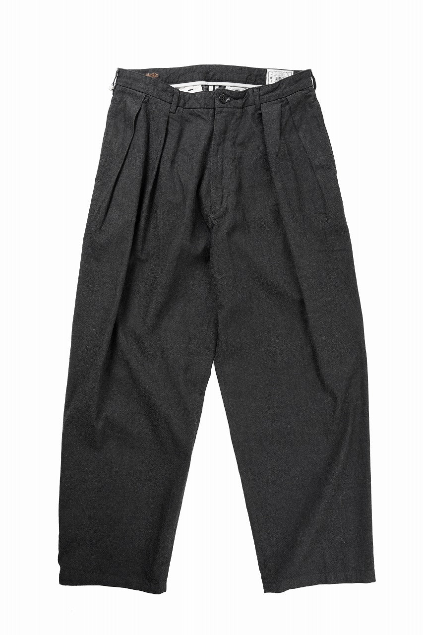 Load image into Gallery viewer, FULLCOUNT x GDC GFC1001 Big Denim Tuck Trousers (BLACK)