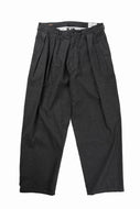 FULLCOUNT x GDC GFC1001 Big Denim Tuck Trousers (BLACK)