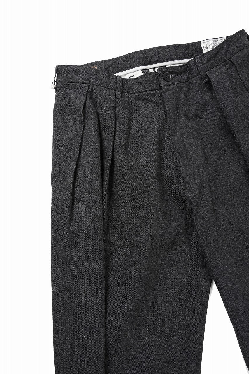 Load image into Gallery viewer, FULLCOUNT x GDC GFC1001 Big Denim Tuck Trousers (BLACK)