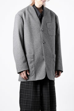 Load image into Gallery viewer, th products Collarless Jacket / active setter tweed knit (gray)