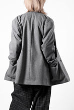 Load image into Gallery viewer, th products Collarless Jacket / active setter tweed knit (gray)