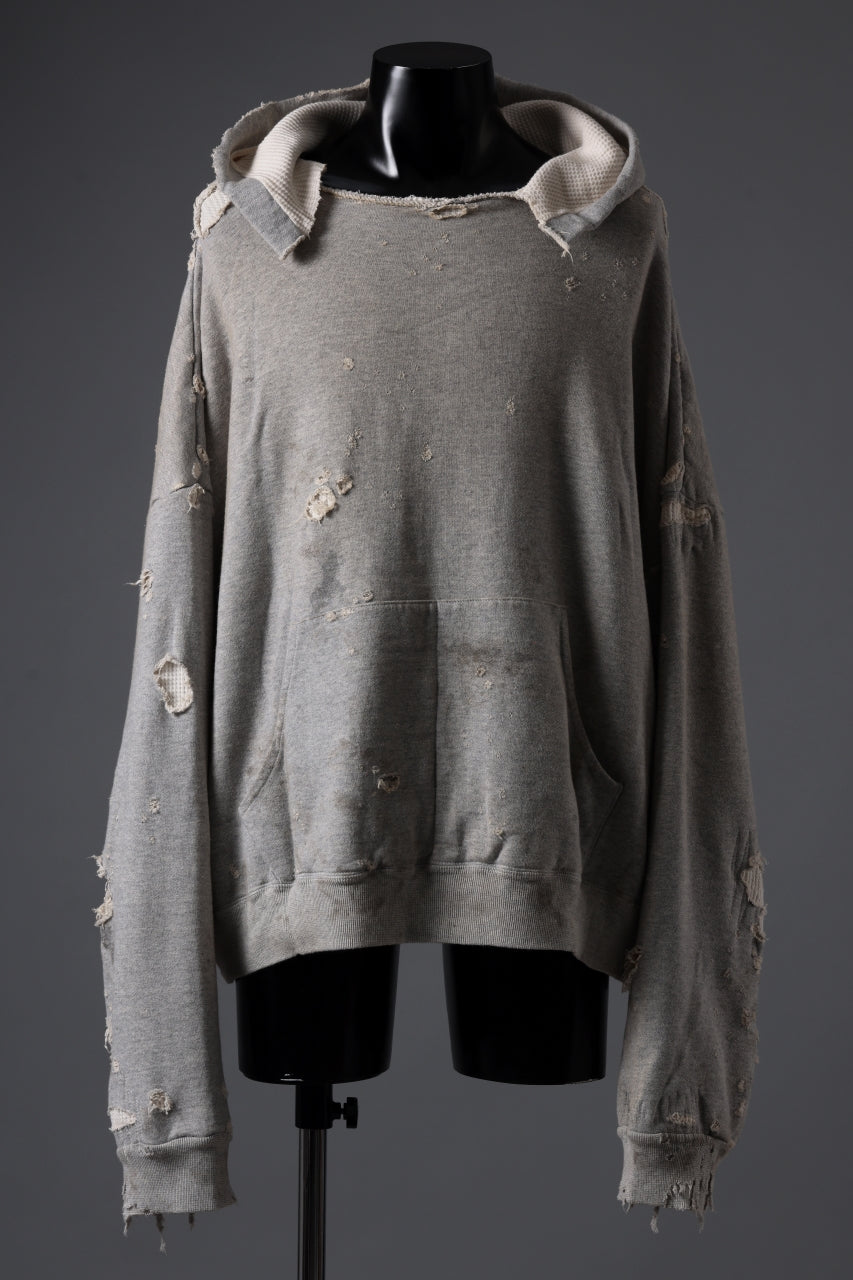 【国内買付】READYMADE DOUBLE FACE HOODIE クラッシュ加工 READYMADE レディメイド FW24 DOUBLE FACE HOODIE / BLK - NUBIAN