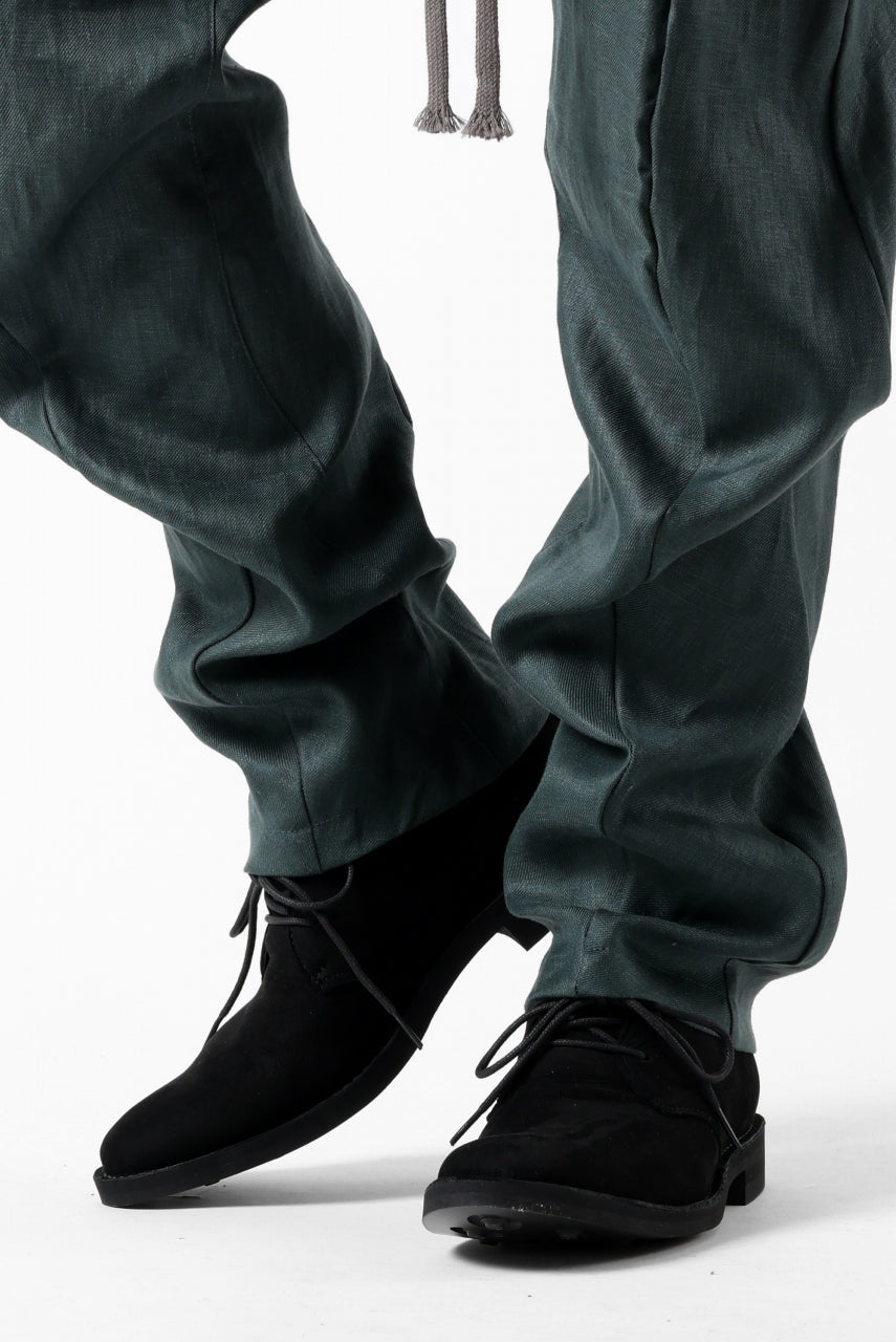 A.F ARTEFACT CARVED LONG PANTS / LINEN TWILL (GREEN)