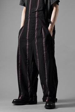 画像をギャラリービューアに読み込む, YUTA MATSUOKA overalls / tussah linen stripe (black stripe)