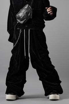 画像をギャラリービューアに読み込む, A.F ARTEFACT WASHER VELOR TUCK WIDE PANTS (BLACK)