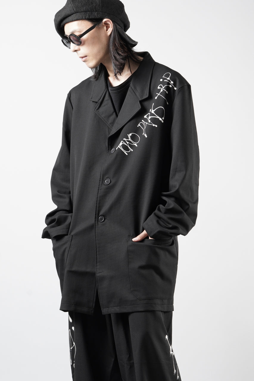 Load image into Gallery viewer, Y-3 Yohji Yamamoto CHITO CITY GRAPHIC WOOL BLAZER (BLACK)