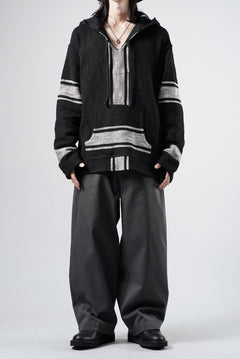 Load image into Gallery viewer, Y's for men × MASSES KHADI RUG HOODED PULLOVER (BLACK)