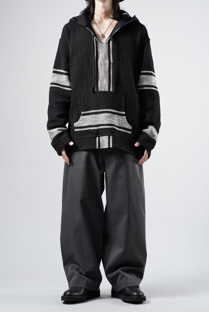 Y's for men × MASSES KHADI RUG HOODED PULLOVER (BLACK)