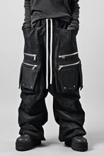 Load image into Gallery viewer, A.F ARTEFACT MULTI FLAP WIDE PANTS / WILD VEGAN LEATHER (BLACK)
