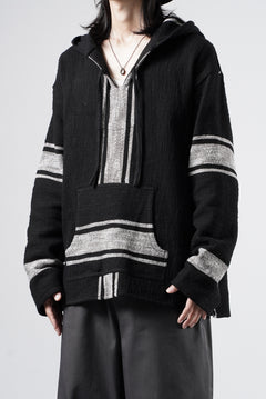 Load image into Gallery viewer, Y's for men × MASSES KHADI RUG HOODED PULLOVER (BLACK)