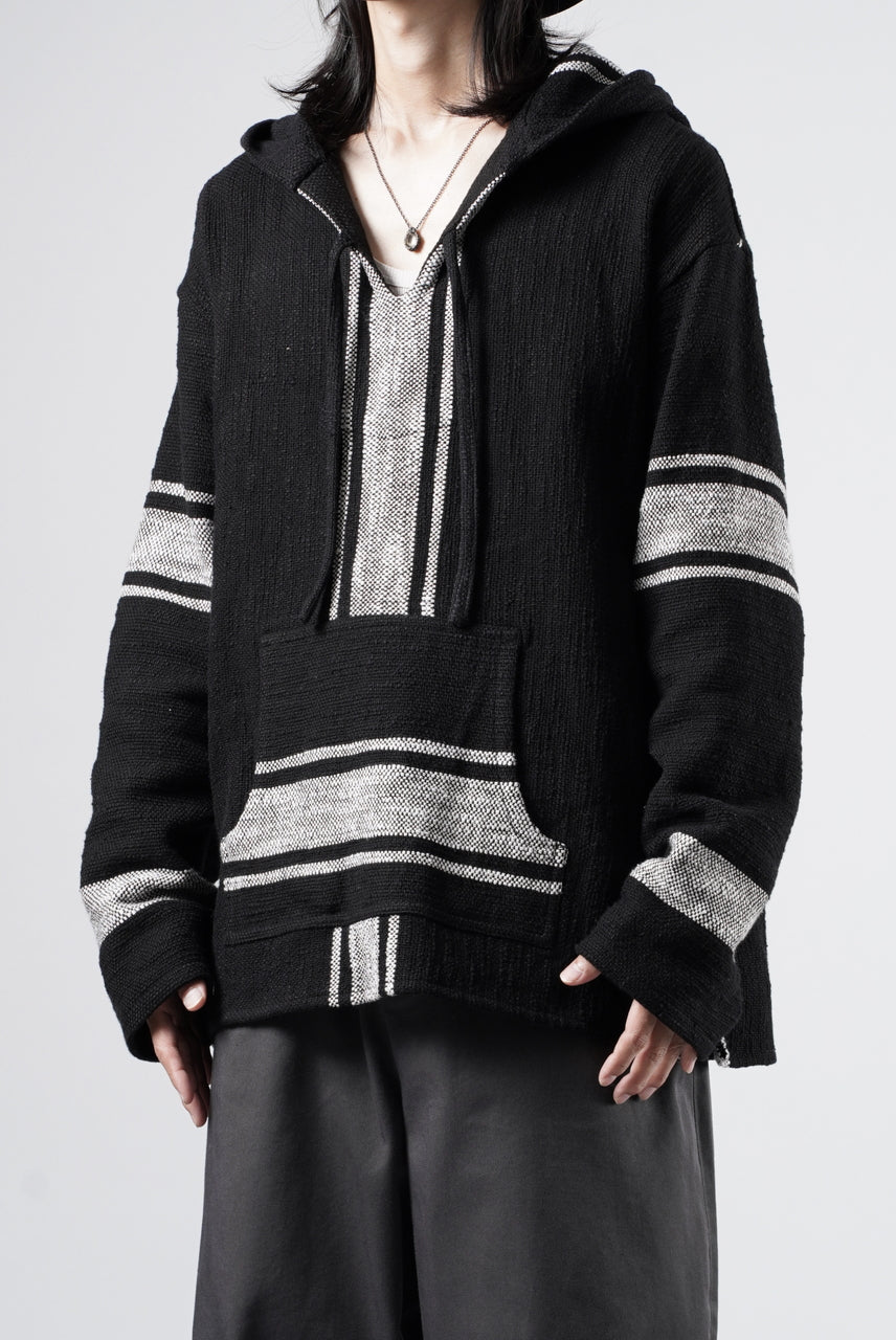 Load image into Gallery viewer, Y's for men × MASSES KHADI RUG HOODED PULLOVER (BLACK)