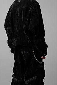 画像をギャラリービューアに読み込む, A.F ARTEFACT BIG POCKET SHORT BLOUSON / WASHER VELOR (BLACK)
