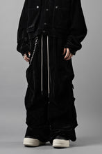 画像をギャラリービューアに読み込む, A.F ARTEFACT WASHER VELOR TUCK WIDE PANTS (BLACK)