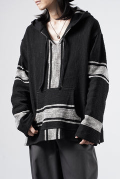 Load image into Gallery viewer, Y's for men × MASSES KHADI RUG HOODED PULLOVER (BLACK)