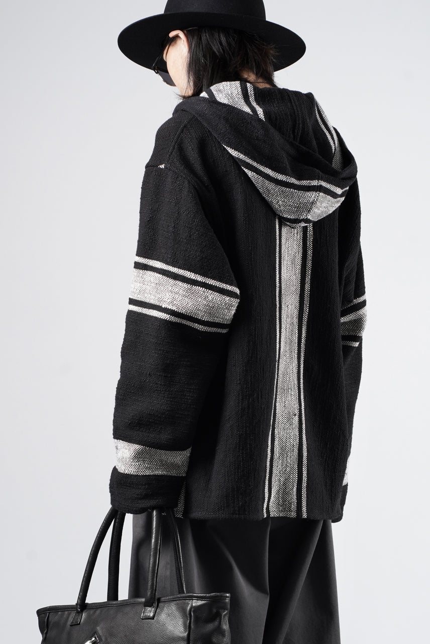 Load image into Gallery viewer, Y's for men × MASSES KHADI RUG HOODED PULLOVER (BLACK)