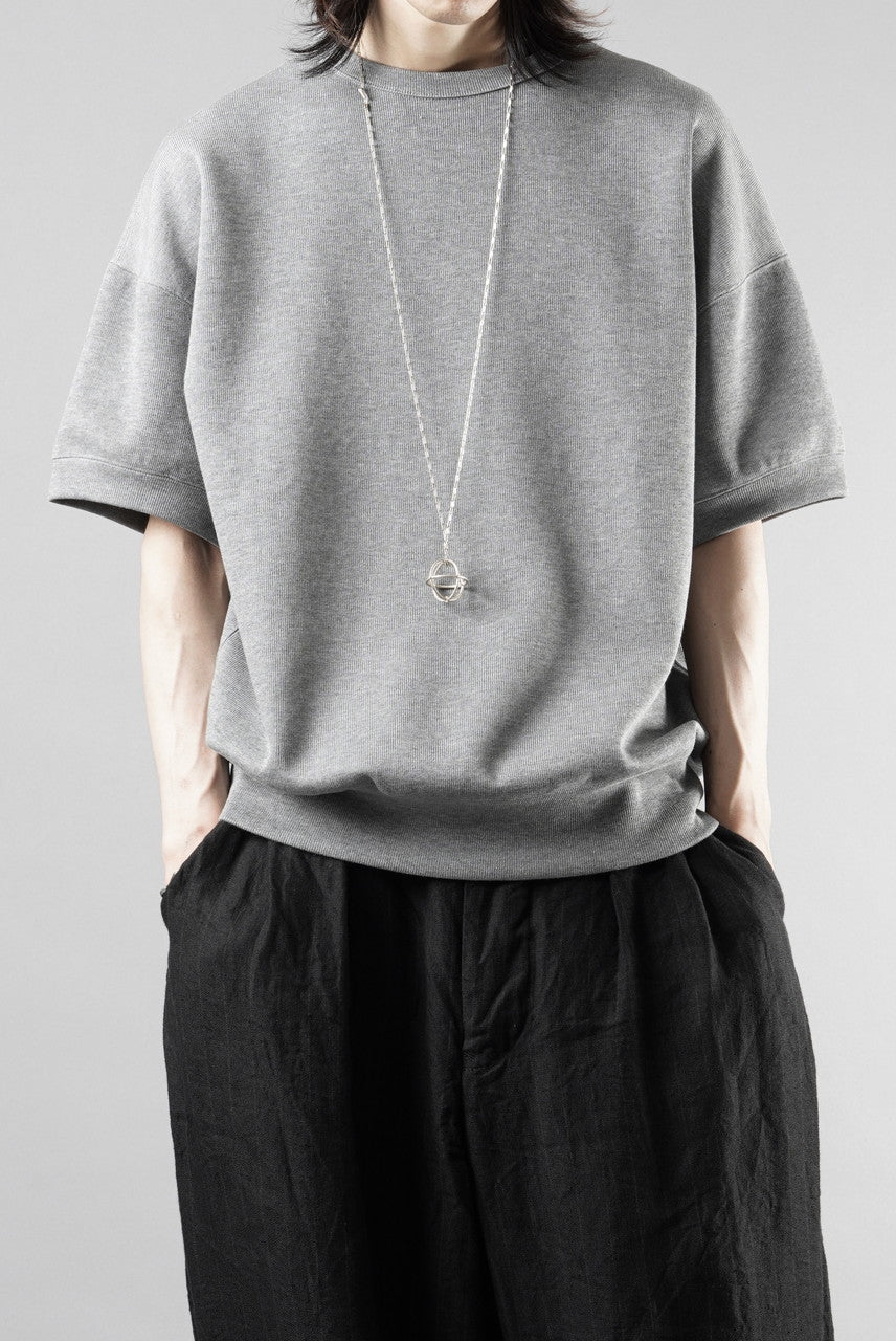 N/07 CINCHED HEM TOP / RIBBED CARDBOARD KNIT JERSEY (GREY)