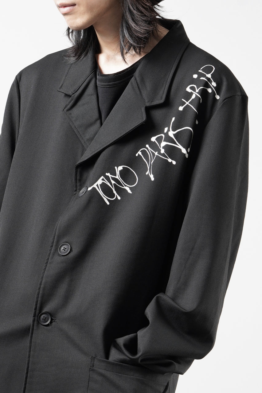Load image into Gallery viewer, Y-3 Yohji Yamamoto CHITO CITY GRAPHIC WOOL BLAZER (BLACK)