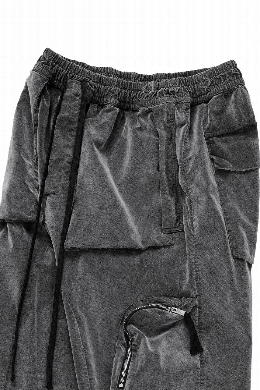 画像をギャラリービューアに読み込む, thom/krom ZIP CARGO JOGGER TROUSERS / DYED SOFT ELASTIC VELVET (USED GREY)