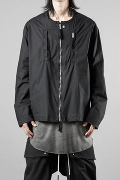 画像をギャラリービューアに読み込む, thom/krom COLLARLESS JACKET / STRETCH COTTON (BLACK)【26SS PRE SALE】