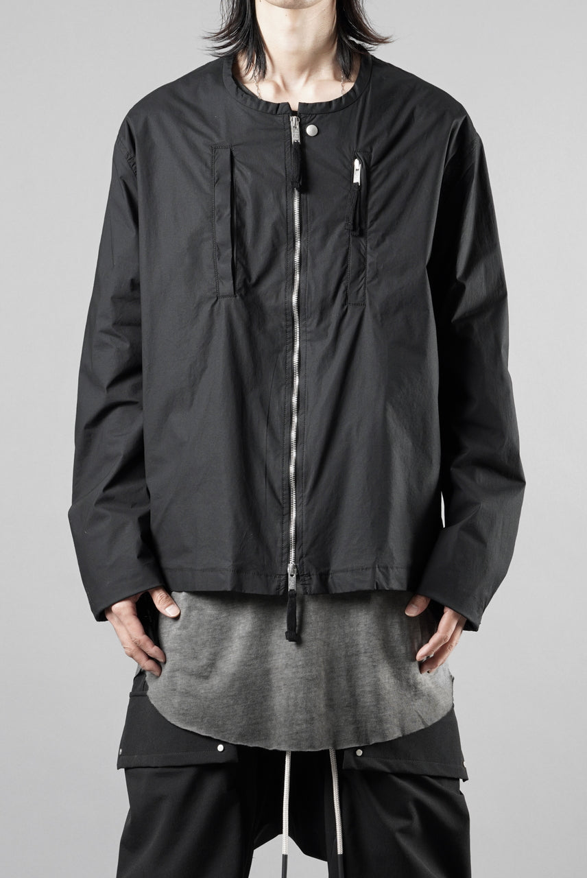 画像をギャラリービューアに読み込む, thom/krom COLLARLESS JACKET / STRETCH COTTON (BLACK)【26SS PRE SALE】