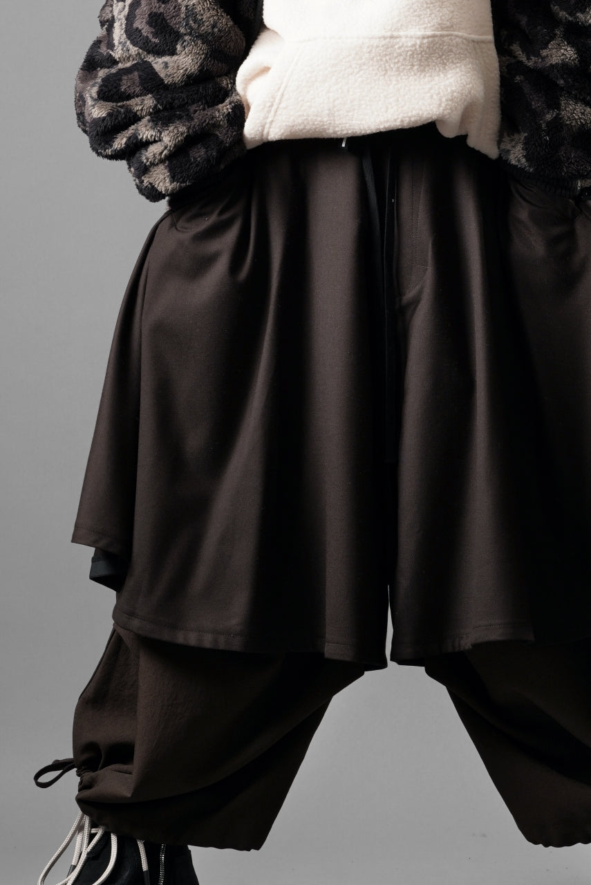 Load image into Gallery viewer, beauty : beast 8Q LAYERED SUPER WIDE SAROUEL PANTS (BROWN)